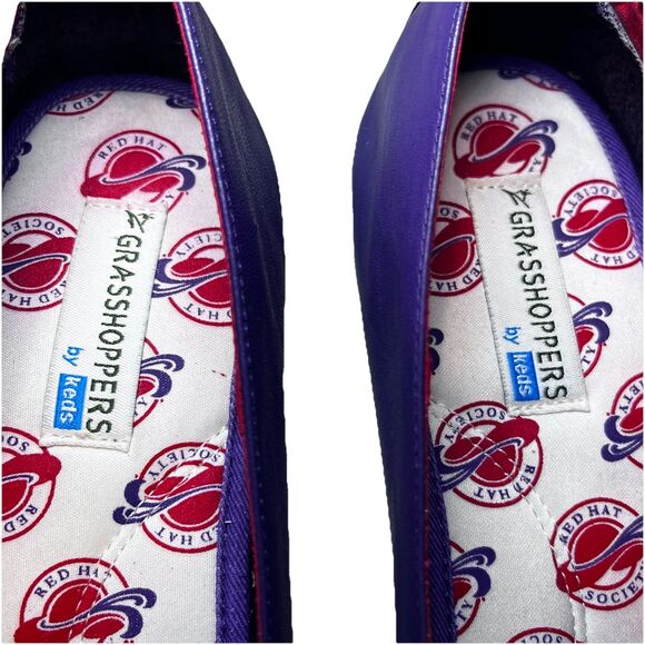 Vintage Grasshoppers by Keds Red Hat Society Limited Ed Purple Leather Sz 8.5 - Picture 6 of 7